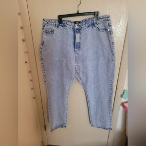 Missguided Light Wash Acid Style Straight Leg Jeans Womens Plus Size 20 NWT
